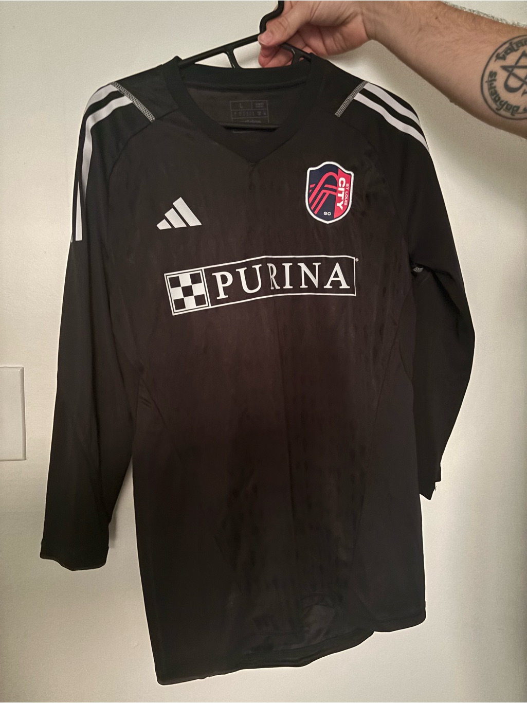 Adidas X Purina Stl City Black Long Sleeve Soccer Jersey